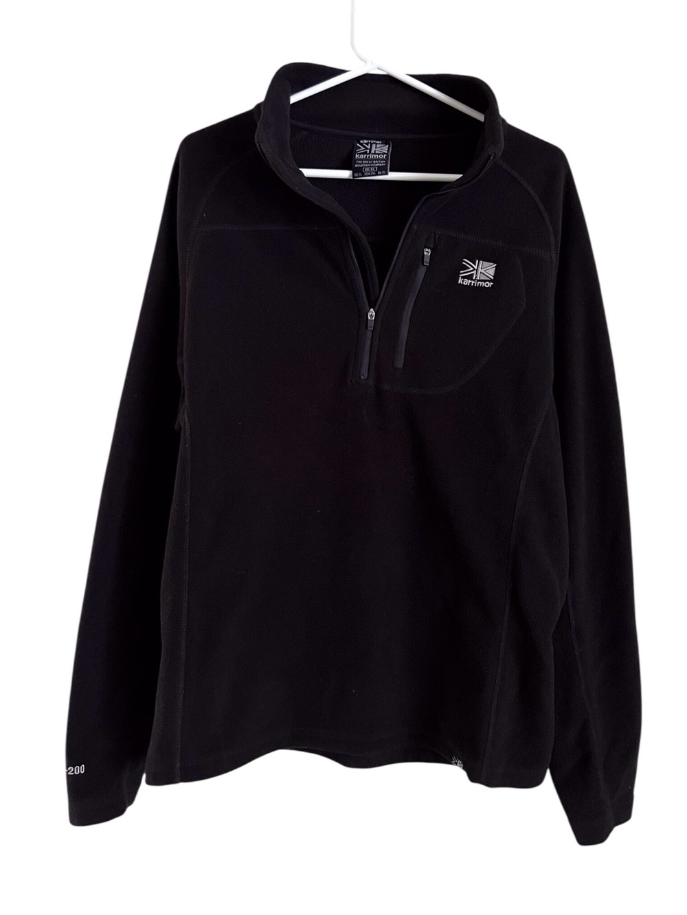 Karrimor Men’s Black Fleece Quarter Zip Pullover Gorpcore Hiking Neutral XL
